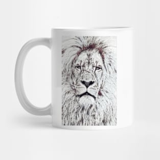 black and white lion/simba art Mug